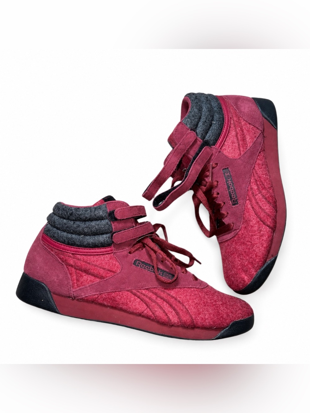 Reebok Freestyle Hi Wool Sneakers | Wine Black High Top | Women’s Size 7